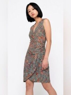 PERUVIAN CONNECTION Jersey Dress Stella Cotton Blend Multicolor Sleeveless